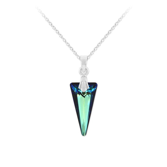  Silver Pendant Necklace with Swarovski Crystal Bermuda Blue