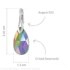 Silver Earrings  with Paradise Shine  Swarovski Crystal