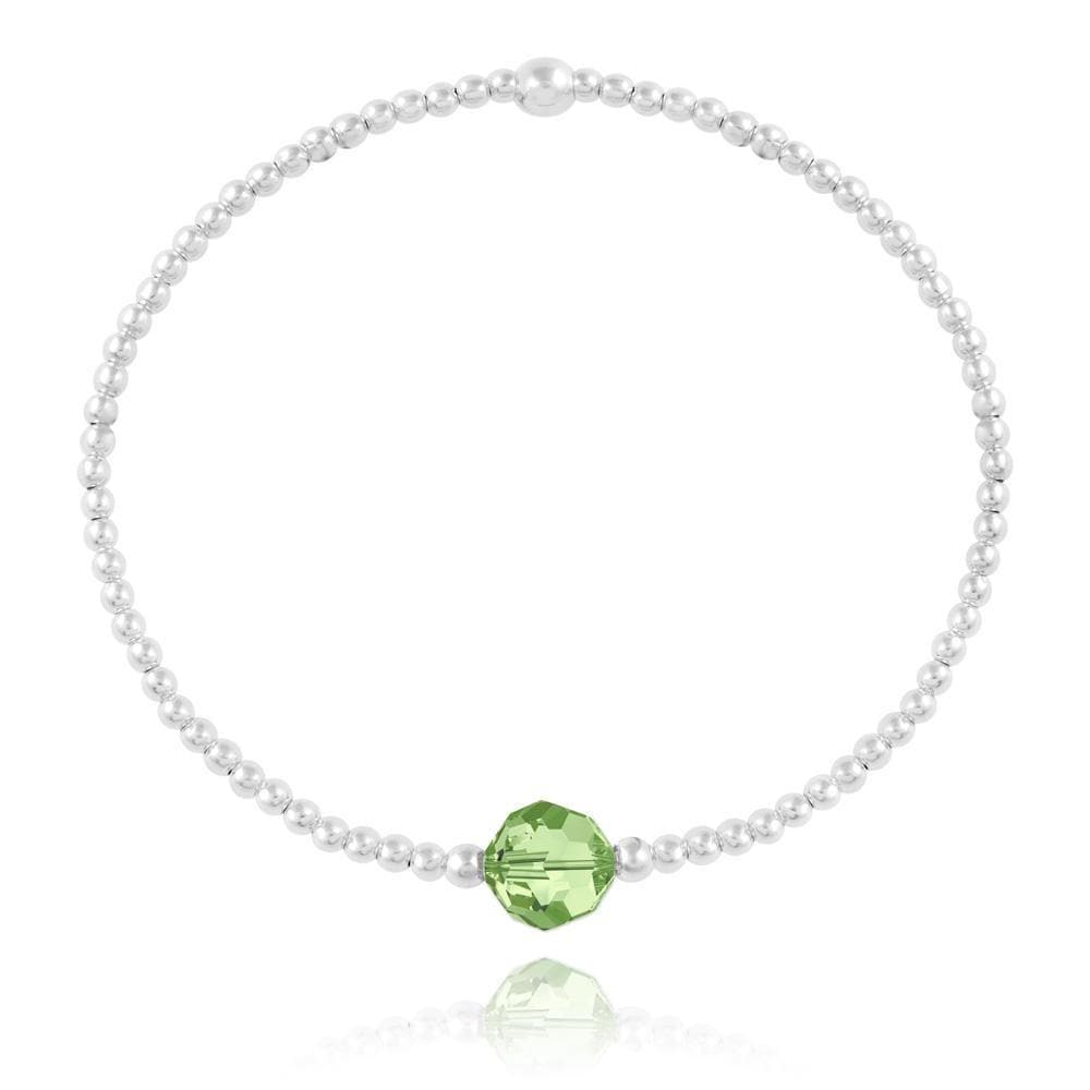 Silver Geniune Green  Bracelet