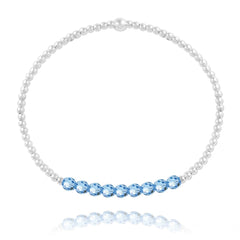 Silver Sapphire Beads Bracelet