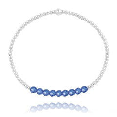 Silver and Sapphire  Blue Bracelet  Swarovski Crystal