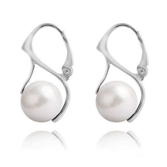 Nacreous Swarovski Crystal Pearl 10mm Earrings - White