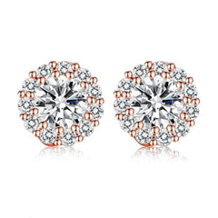 Round Crystal Stud Earrings