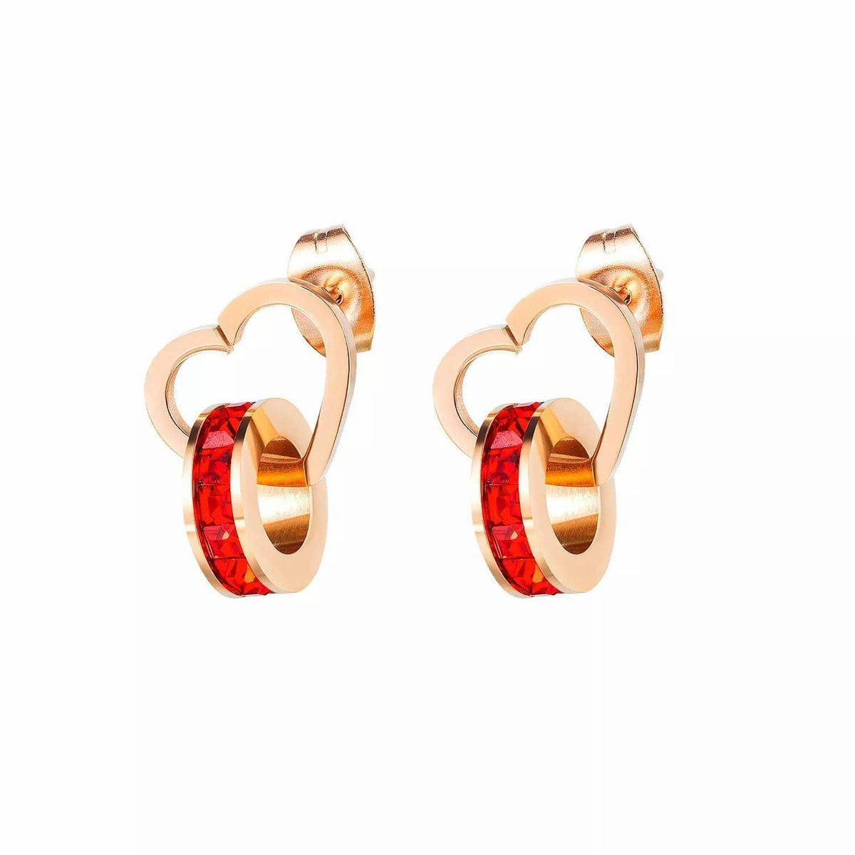 Stainless Steel Women Heart Ear Studs Earrings