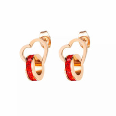 Stainless Steel Women Heart Ear Studs Earrings