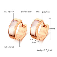 Rose Gold Stainless Steel Shell Earrings