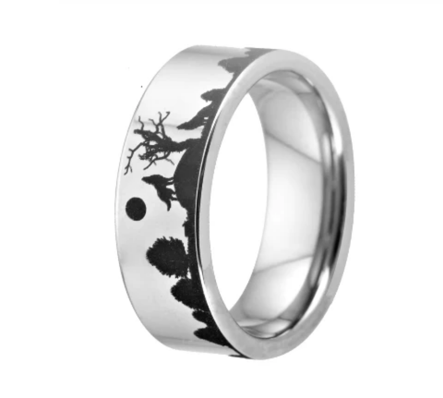 Tungsten Silver Wedding Ring