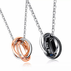 His and Hers King Queen Couple Necklaces