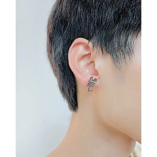Steel Scorpion Stud Earrings