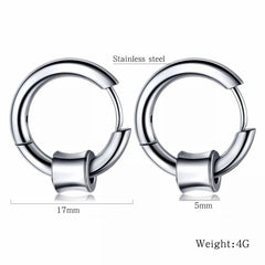 Stainless Steel Huggie Hoop Earrings for Men