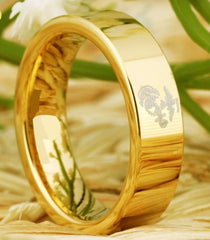 Tungsten Gold Mens Army Ring