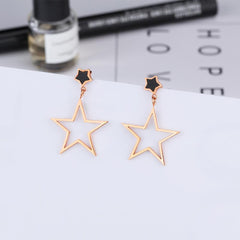 Stainless Steel Rose Gold Star Stud Earrings
