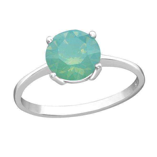 Silver Solitaire Engagement  Ring