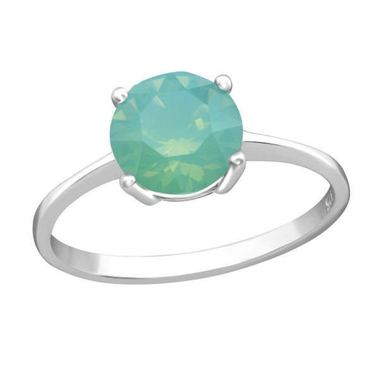 Silver Solitaire Engagement  Ring