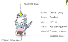 Silver Unicorn Charm Bead