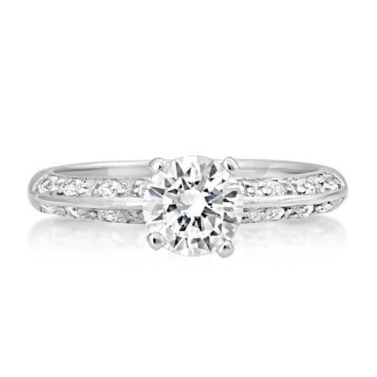 Silver Engagement and Wedding Ring Set