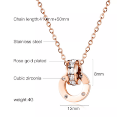 Rose Gold Steel Necklace for Women