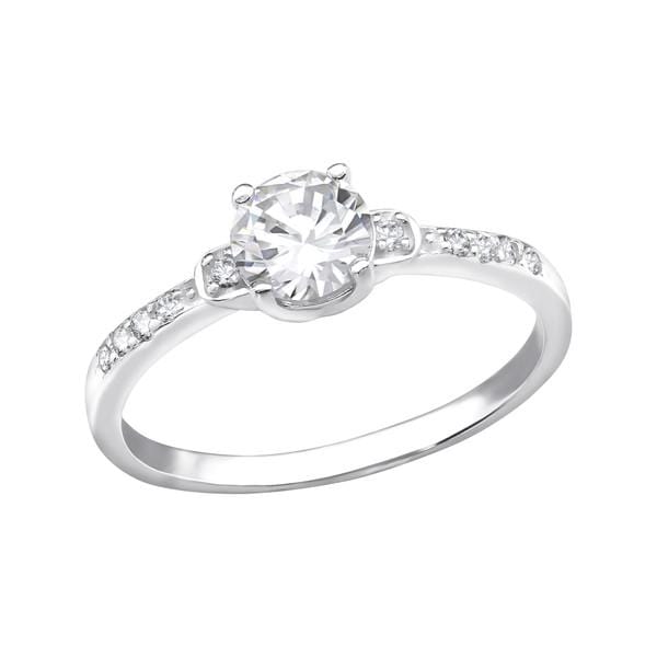 Silver Solitaire Cubic Zirconia Ring