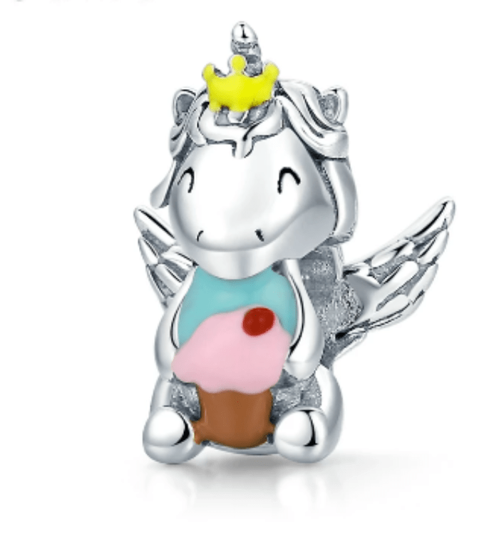 Silver Unicorn Charm Bead