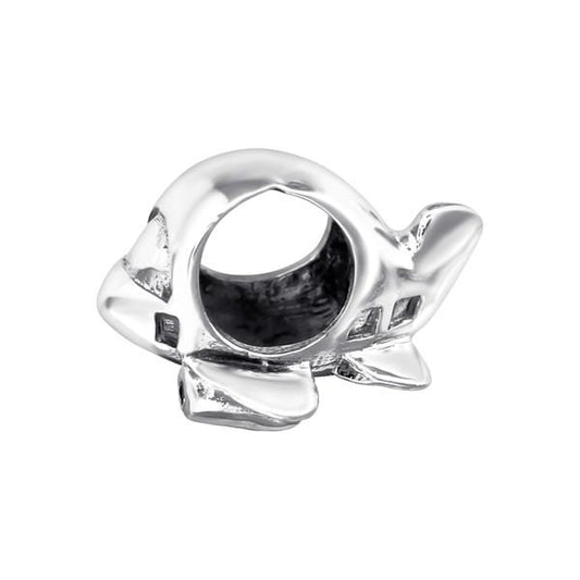 Silver Plane Charm Bead