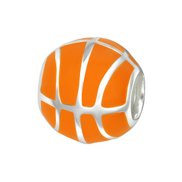 Silver Basketball Charm Bead