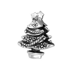 Silver Christmas Tree Charm Bead