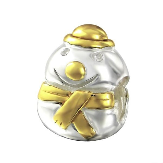 Silver Snowman Bead