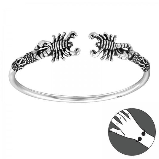 Silver Scorpion Bangle