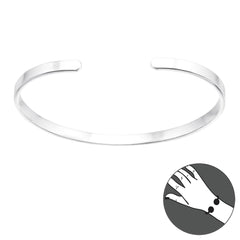 Silver Plain Bangle for Women