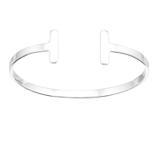 Silver Twin Bar Bangle