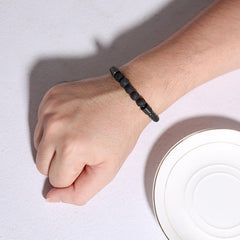 Lava stone Braided Rope Leather Bracelet for Men