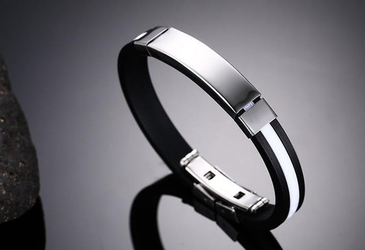 Stainless Steel Rubber Band Bracelet