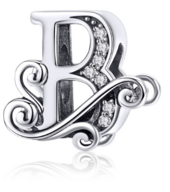 Silver Letter Charm B