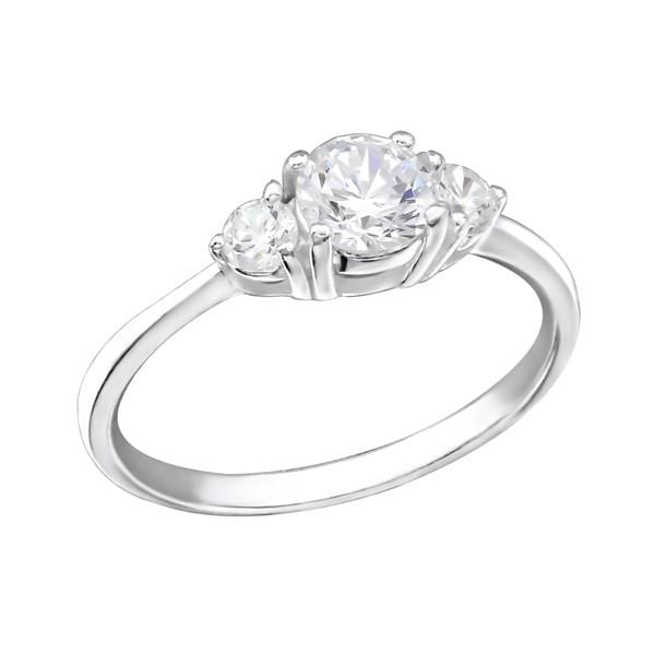 Silver Rounds Engagement Ring