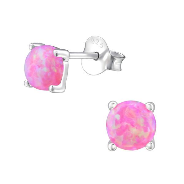 Silver Bubble Gem Round Stud Earrings