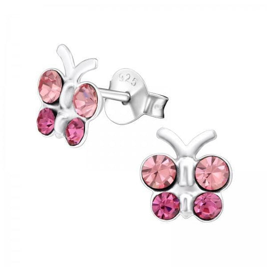 Kids Silver Butterfly Stud Earrings
