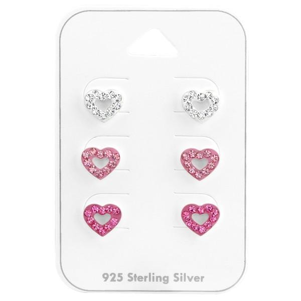 Heart Ear Studs Set for Kids 