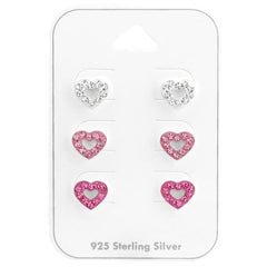 Heart Ear Studs Set for Kids 