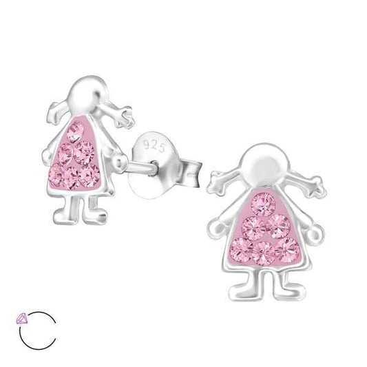 Silver Girl Stud Earrings