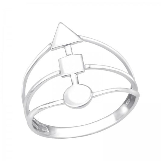 Silver Geometric Ring