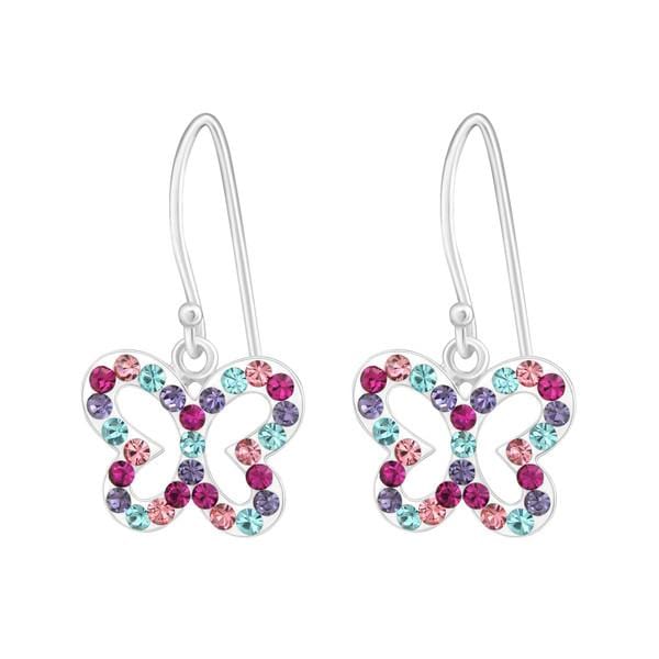 Kids Silver Butterfly Earrings