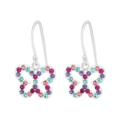 Kids Silver Butterfly Earrings