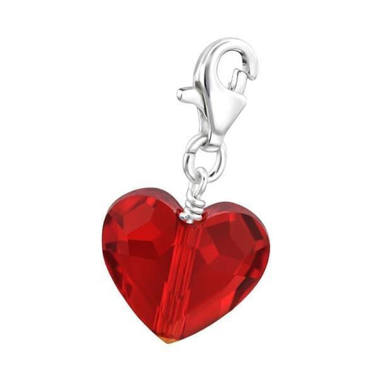 Silver Heart Crystals  Swarovski Charm