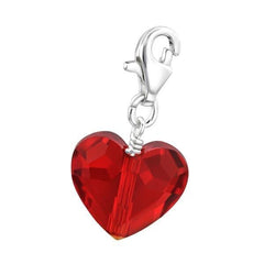 Silver Heart Crystals  Swarovski Charm