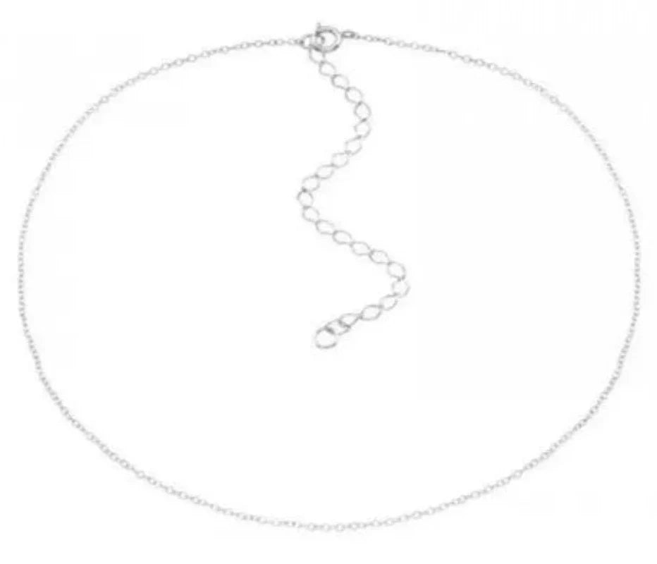 Silver adjustable Cable Chain Choker Necklace