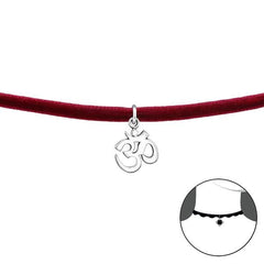 Silver Om Symbol Choker Necklace