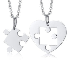 Stainless Steel Puzzle Necklaces For Couples
