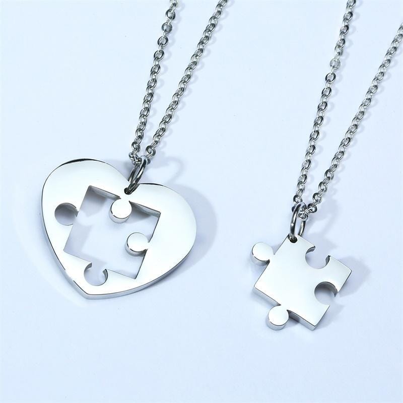 Stainless Steel Puzzle Necklaces For Couples