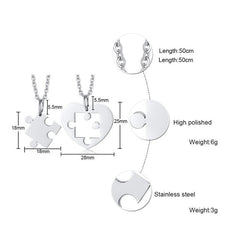 Stainless Steel Puzzle Necklaces For Couples