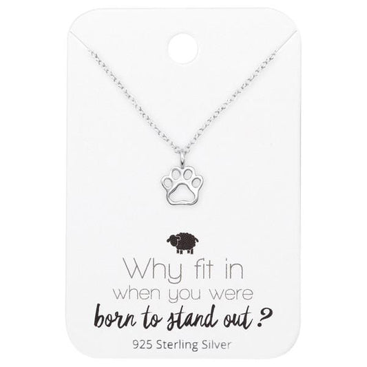 Sterling Silver Paw Print Necklace